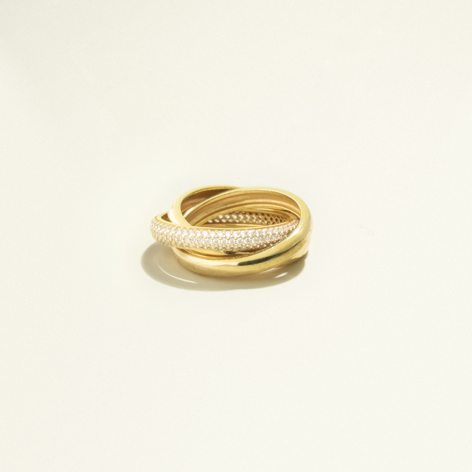 24Kt Gold Plated Guidance Ring with White Zirconias