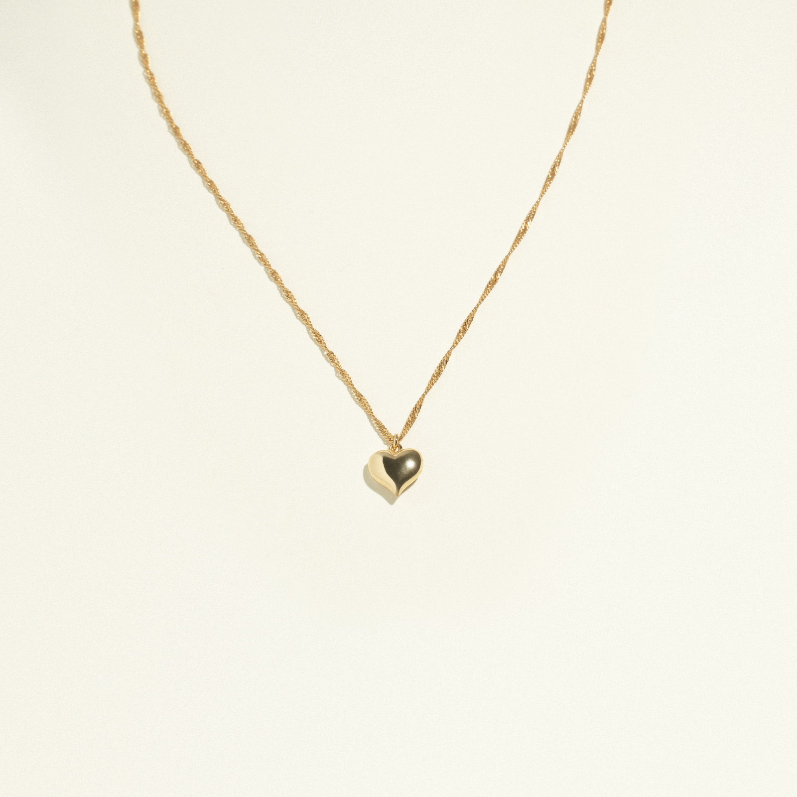 24Kt Gold Plated Heart Singapore Necklace 49.5cm
