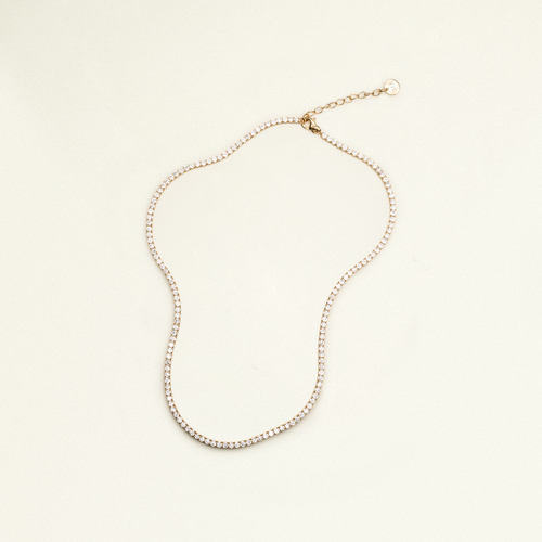24Kt Gold Plated Tennis Necklace 