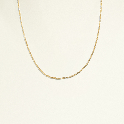 24Kt Gold Plated Plain Singapore Necklace 50cm