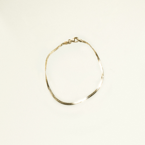 24Kt Gold Plated Herringbone Bracelet 19cm